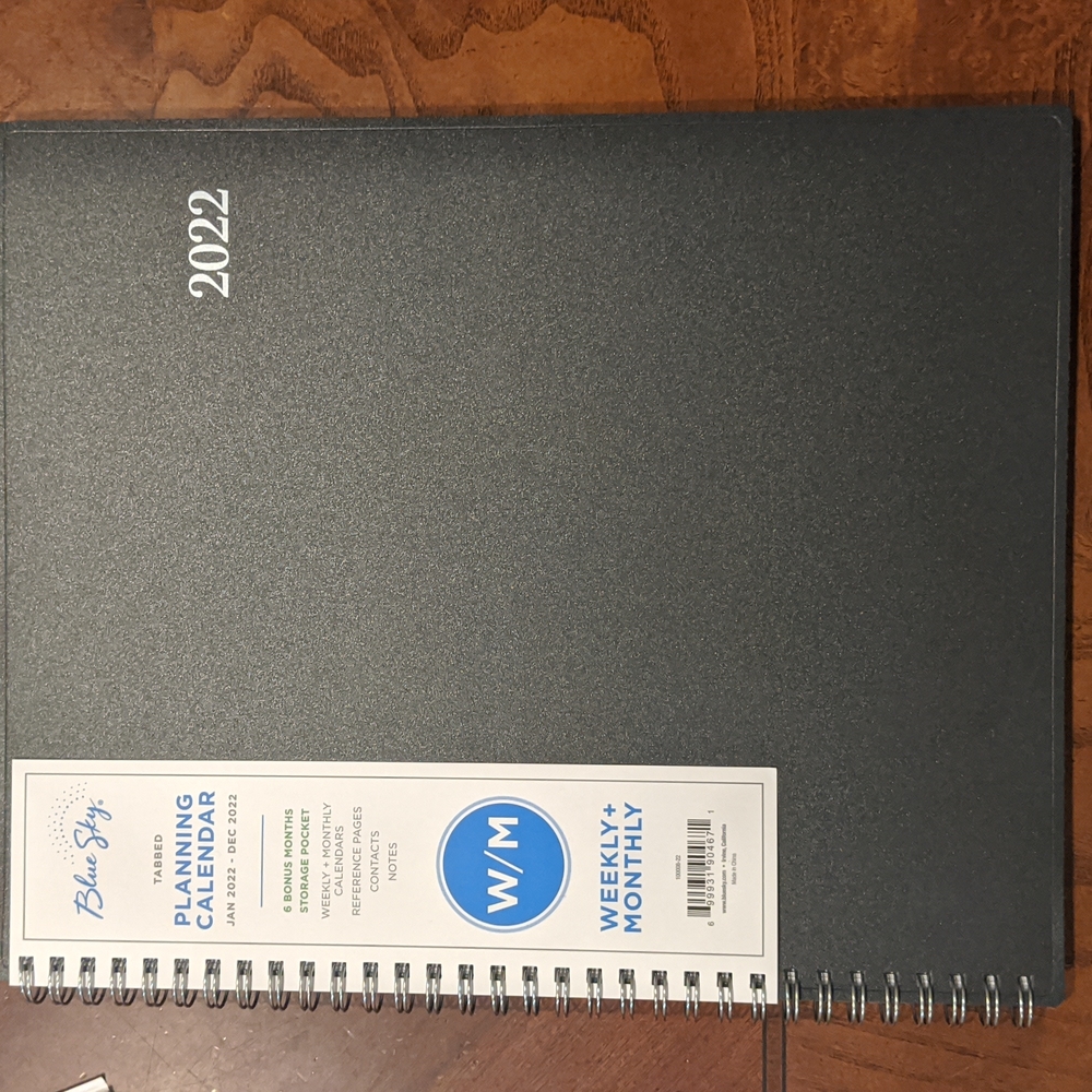 Tabbed Blue Sky planning calendar